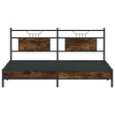 vidaXL füstös tölgy színű szerelt fa ágykeret matrac nélkül 160x200 cm