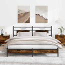 vidaXL füstös tölgy színű szerelt fa ágykeret matrac nélkül 183x203 cm