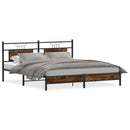 vidaXL füstös tölgy színű szerelt fa ágykeret matrac nélkül 183x213 cm