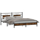 vidaXL füstös tölgy színű szerelt fa ágykeret matrac nélkül 183x213 cm