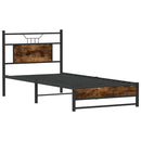 vidaXL füstös tölgy színű szerelt fa ágykeret matrac nélkül 75x190 cm