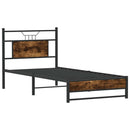 vidaXL füstös tölgy színű szerelt fa ágykeret matrac nélkül 80x200 cm