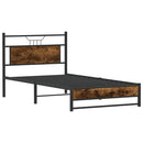 vidaXL füstös tölgy színű szerelt fa ágykeret matrac nélkül 100x200 cm