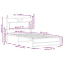 vidaXL füstös tölgy színű szerelt fa ágykeret matrac nélkül 100x200 cm