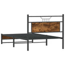 vidaXL füstös tölgy színű szerelt fa ágykeret matrac nélkül 107x203 cm