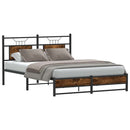 vidaXL füstös tölgy színű szerelt fa ágykeret matrac nélkül 140x200 cm