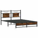 vidaXL füstös tölgy színű szerelt fa ágykeret matrac nélkül 140x200 cm