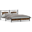 vidaXL füstös tölgy színű szerelt fa ágykeret matrac nélkül 160x200 cm