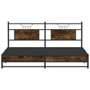 vidaXL füstös tölgy színű szerelt fa ágykeret matrac nélkül 160x200 cm