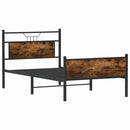 vidaXL füstös tölgy színű szerelt fa ágykeret matrac nélkül 90x190 cm