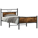 vidaXL füstös tölgy színű szerelt fa ágykeret matrac nélkül 90x190 cm