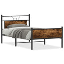 vidaXL füstös tölgy színű szerelt fa ágykeret matrac nélkül 107x203 cm
