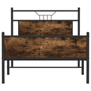 vidaXL füstös tölgy színű szerelt fa ágykeret matrac nélkül 107x203 cm