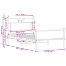 vidaXL füstös tölgy színű szerelt fa ágykeret matrac nélkül 107x203 cm