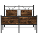 vidaXL füstös tölgy színű szerelt fa ágykeret matrac nélkül 120x190 cm