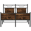 vidaXL füstös tölgy színű szerelt fa ágykeret matrac nélkül 120x200 cm