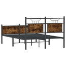 vidaXL füstös tölgy színű szerelt fa ágykeret matrac nélkül 120x200 cm