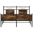vidaXL füstös tölgy színű szerelt fa ágykeret matrac nélkül 140x190 cm