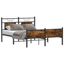 vidaXL füstös tölgy színű szerelt fa ágykeret matrac nélkül 140x190 cm