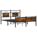 vidaXL füstös tölgy színű szerelt fa ágykeret matrac nélkül 140x200 cm