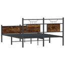 vidaXL füstös tölgy színű szerelt fa ágykeret matrac nélkül 140x200 cm
