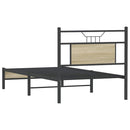 vidaXL sonoma tölgy színű szerelt fa ágykeret matrac nélkül 75x190 cm