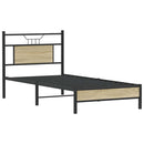 vidaXL sonoma tölgy színű szerelt fa ágykeret matrac nélkül 90x190 cm