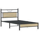 vidaXL sonoma tölgy színű szerelt fa ágykeret matrac nélkül 100x190 cm