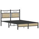 vidaXL sonoma tölgy színű szerelt fa ágykeret matrac nélkül 120x190 cm