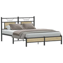 vidaXL sonoma tölgy színű szerelt fa ágykeret matrac nélkül 137x190 cm
