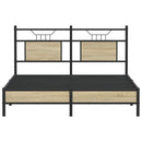vidaXL sonoma tölgy színű szerelt fa ágykeret matrac nélkül 137x190 cm