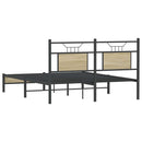 vidaXL sonoma tölgy színű szerelt fa ágykeret matrac nélkül 137x190 cm