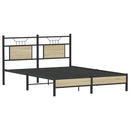vidaXL sonoma tölgy színű szerelt fa ágykeret matrac nélkül 140x190 cm