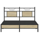 vidaXL sonoma tölgy színű szerelt fa ágykeret matrac nélkül 150x200 cm