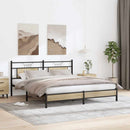 vidaXL sonoma tölgy színű szerelt fa ágykeret matrac nélkül 183x203 cm