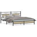 vidaXL sonoma tölgy színű szerelt fa ágykeret matrac nélkül 183x213 cm