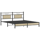 vidaXL sonoma tölgy színű szerelt fa ágykeret matrac nélkül 183x213 cm