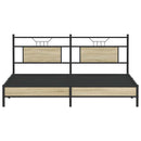 vidaXL sonoma tölgy színű szerelt fa ágykeret matrac nélkül 183x213 cm