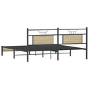 vidaXL sonoma tölgy színű szerelt fa ágykeret matrac nélkül 183x213 cm