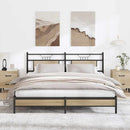 vidaXL sonoma tölgy színű szerelt fa ágykeret matrac nélkül 183x213 cm