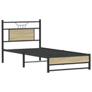 vidaXL sonoma tölgy színű szerelt fa ágykeret matrac nélkül 90x190 cm