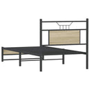 vidaXL sonoma tölgy színű szerelt fa ágykeret matrac nélkül 90x190 cm