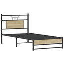 vidaXL sonoma tölgy színű szerelt fa ágykeret matrac nélkül 90x200 cm