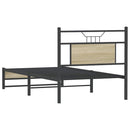 vidaXL sonoma tölgy színű szerelt fa ágykeret matrac nélkül 90x200 cm