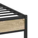 vidaXL sonoma tölgy színű szerelt fa ágykeret matrac nélkül 90x200 cm