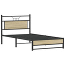 vidaXL sonoma tölgy színű szerelt fa ágykeret matrac nélkül 100x190 cm