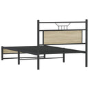 vidaXL sonoma tölgy színű szerelt fa ágykeret matrac nélkül 100x190 cm