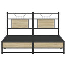 vidaXL sonoma tölgy színű szerelt fa ágykeret matrac nélkül 137x190 cm