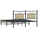 vidaXL sonoma tölgy színű szerelt fa ágykeret matrac nélkül 140x190 cm