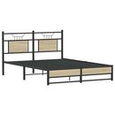 vidaXL sonoma tölgy színű szerelt fa ágykeret matrac nélkül 150x200 cm
